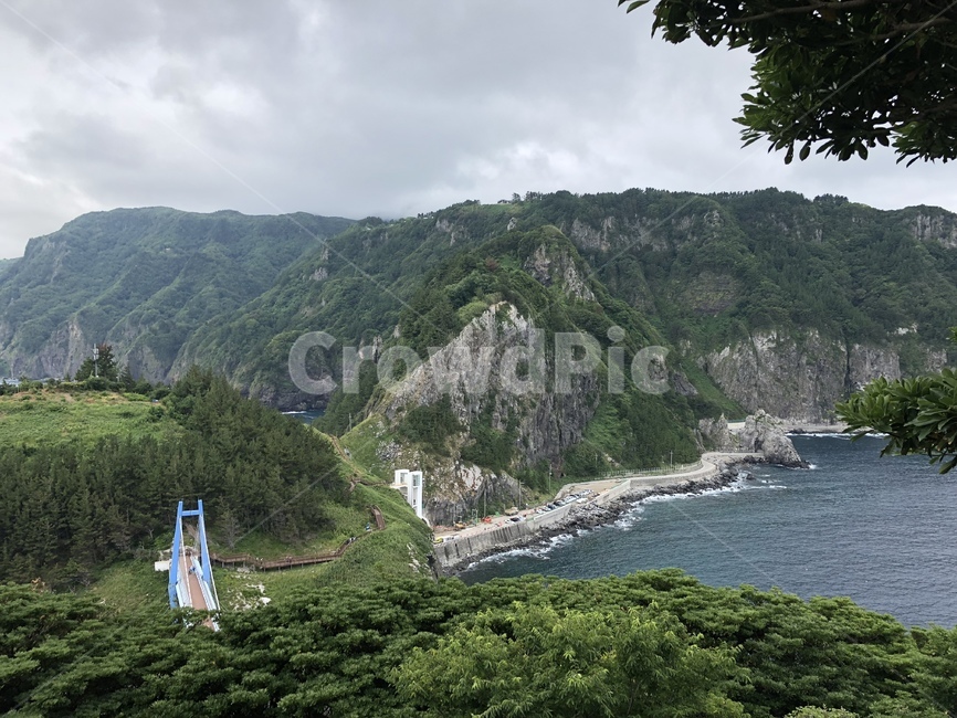 울릉도,바다,하늘,섬,파도,다리,자연,풍경,nature,landscape,한국자연풍경,한국자연경관,korea nature landscape,slope,경사,outdoors,옥외,promontory,곶