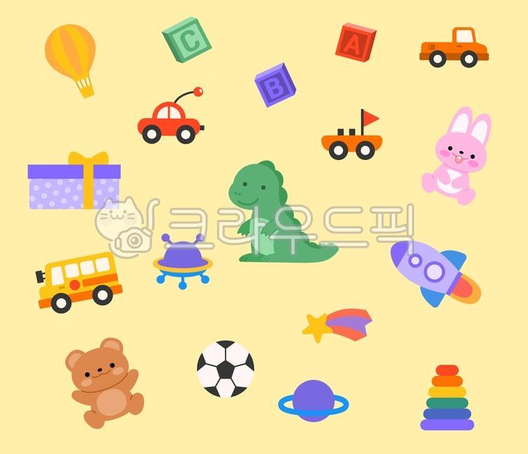 children,children's day,illustration,toy gift,simple,vector,isolated,single,simple,set,group,color,colorful,anniversary,fun,exciting,toy,dinosaur,teddy bear,rabbit doll,car,spaceship,rocket,gift,gift box,soccer ball,balloon,