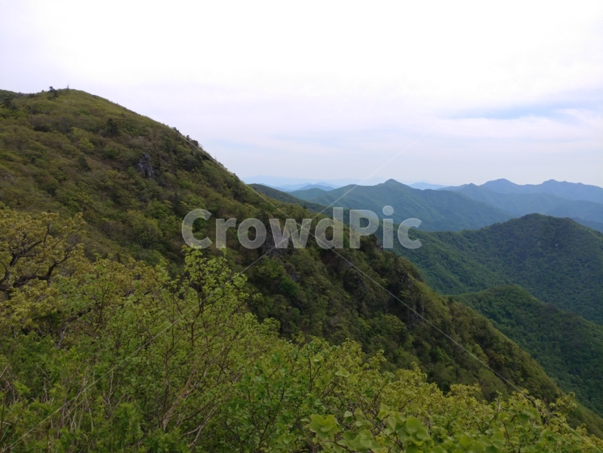 능선,산,덕유산국립공원,산정상,첩첩산