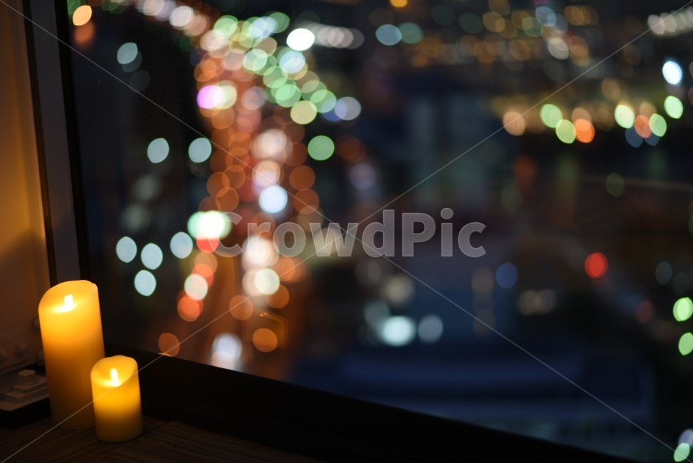 two candles,bokeh,winter sensibility,One candle,Emotional photo