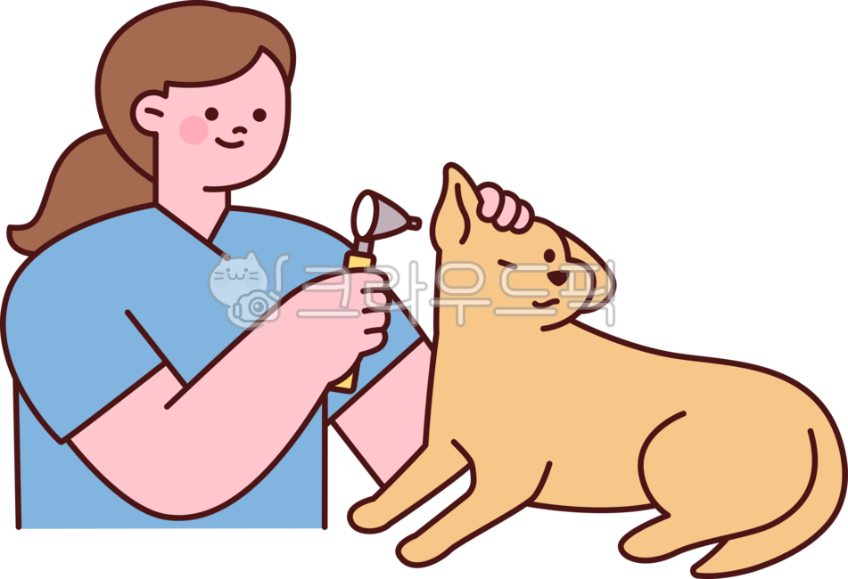 외곽선,심플,단순한,일러스트레이션,강아지,개,반려견,애완동물,반려동물,가족,함께,귀여운,사랑,애견인,애정,사랑스러운,사람,상반신,수의사,동물병원,진찰,귀