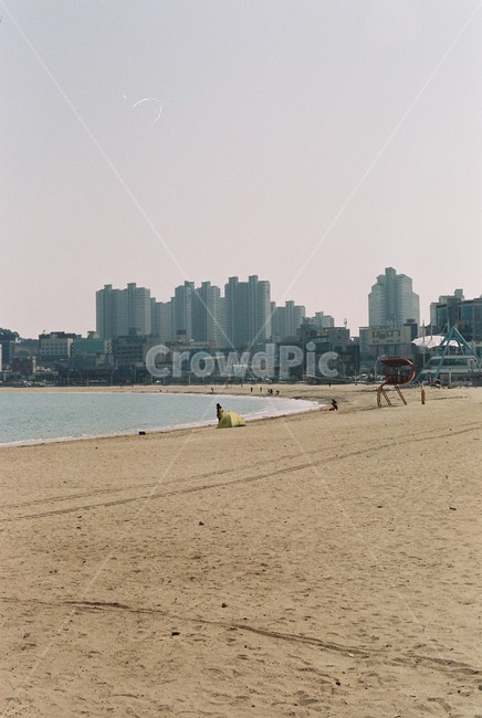 바다,해변,백사장,파도,빌딩