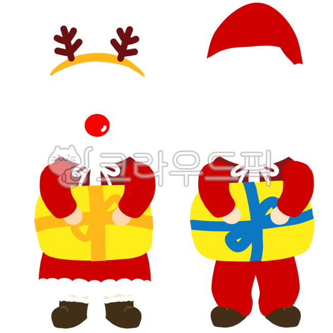 Christmas,Santa illustration,cosplay,face composition,kindergarten face composition,composite face,Santa composition,Rudolph composition,Christmas composition,Santa suit,daycare,kindergarten,event,costume,party,December,red,Rudolph nose,
