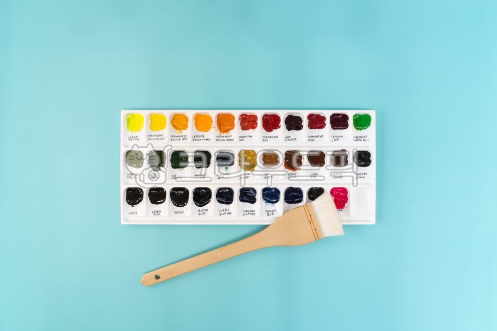 수채화물감,미술재료,컬러,미술시간,파렛트,붓