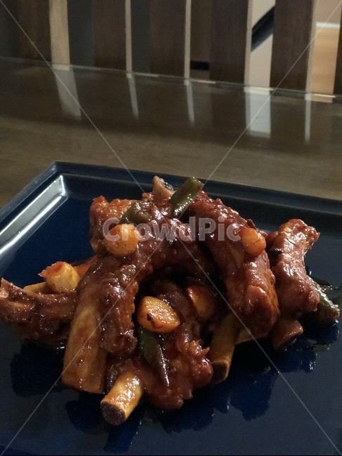 등갈비,갈비,고기,마늘,food