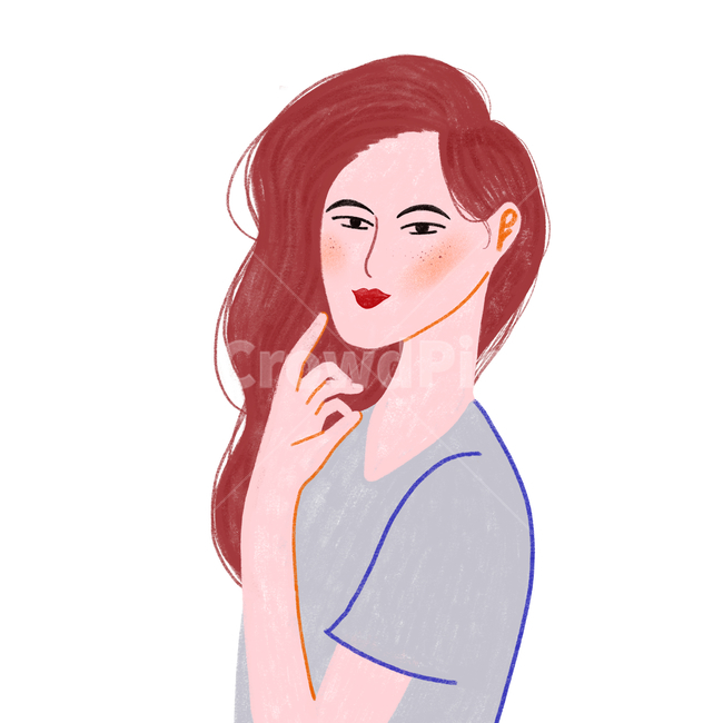 빨간머리,주근깨,빨간입술,빨간립스틱,여자,여인,긴머리,여자일러스트,빨간머리일러스트,볼터치,소녀,그래픽,일러스트레이션,graphic,illustration