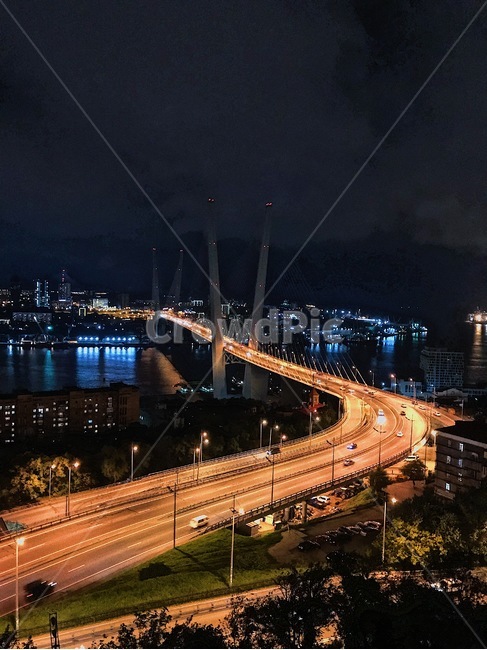 도로,블라디보스톡,야경,독수리전망대,road,freeway,자동차,다리,금각교,야경,밤,풍경,nightscape,night,landscape
