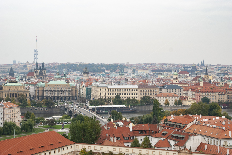 프라하,전경,빨간지붕,프라하시내,체코,praha,prague,흐린날