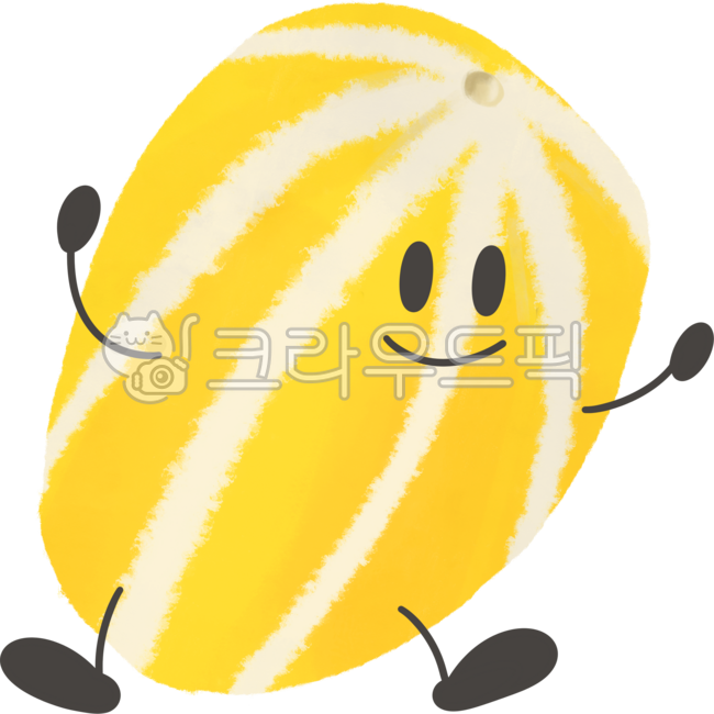 Fruit character,cute fruit,fruit,character,Korean melon,yellow,Korean melon character,summer fruit,seasonal fruit,Korean melon illustration,Korean melon character illustration,sweet fruit,fresh fruit,local food,crunchy