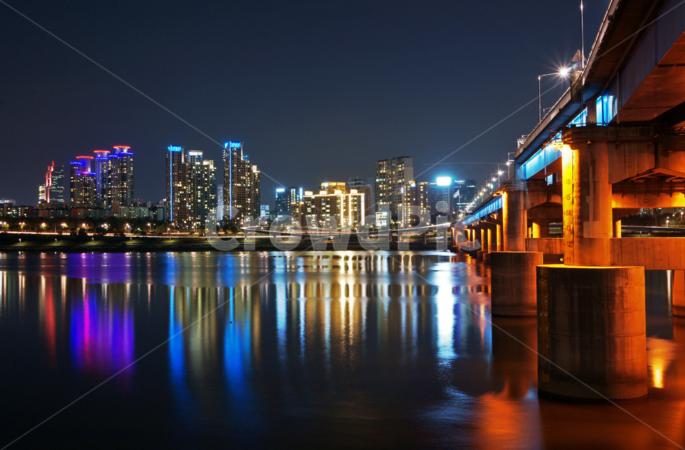 Cheongdamdong,Han River Bridge,reflection,light,bridge,Yeongdong Bridge,Han River