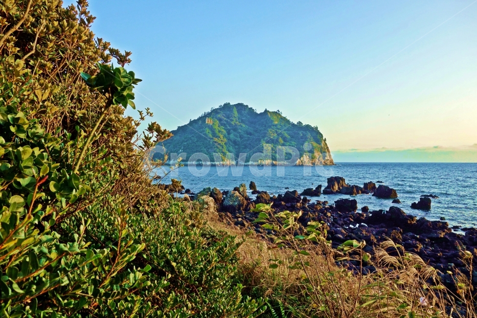 제주도,소천지연못근처,섶섬,현무암,바다,수평선,풀잎,풀,잎,나뭇잎,나무,섬,흰,구름,하늘,바위,돌,바닷가,해안,해안가,파도,물결,제주,제주도여행,제주여행,여행,자연,풍경,경치,아름다운,전망,그림,같은,뷰,자연,풍경,nature,landscape,outdoors,옥외,land,땅,water,물,shoreline,해안선,ocean,대양,sea,coast,연안