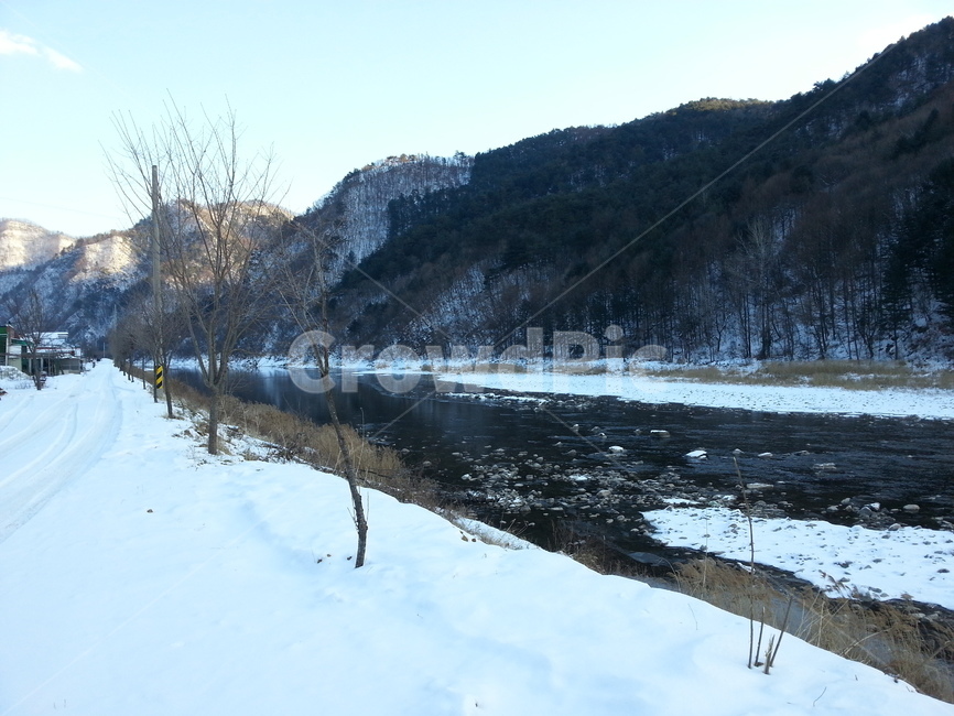 겨울풍경,시골,산,계곡,눈,겨울