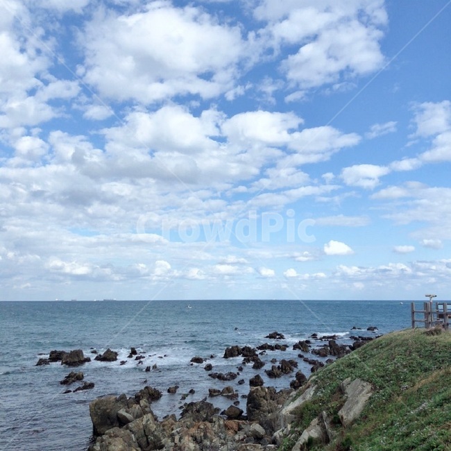 울산,간절곶,하늘,구름,바다,돌,sky
