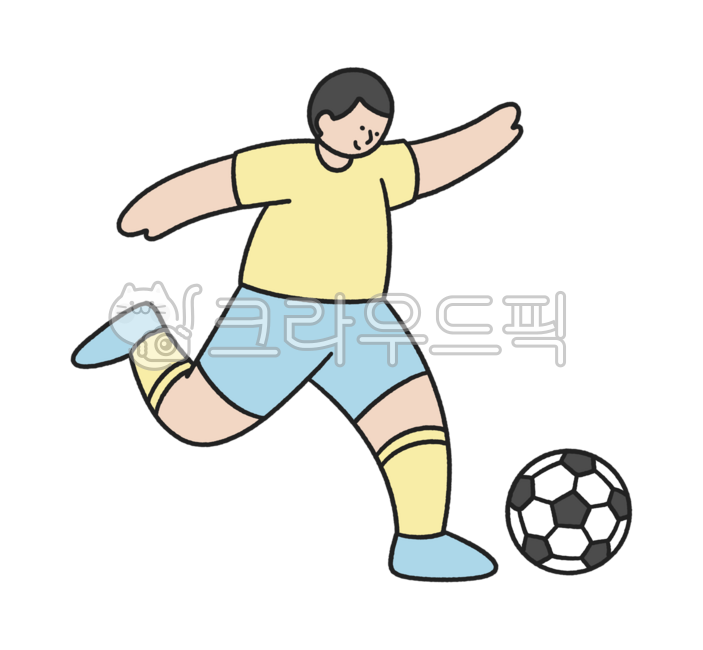 축구,선수,공,스포츠,운동,활동,경기,발차기,사람,남자,일러스트,드로잉,취미,건강,노란색,축구공,축구선수,운동하는,공차는,야외활동,스포츠일러스트,취미생활