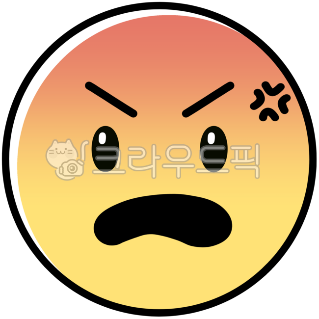 분노, 화남, 빠직, 감정일러스트, 감정스티커, 사진,이미지,일러스트,캘리그라피 - 정재니작가