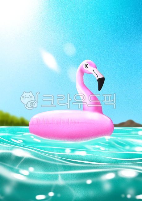 바다,산,여름,여름일러스트공모전,튜브,플라밍고,플라밍고튜브,피서,휴가,여름일러스트,일러스트,핑크,분홍,하늘,계곡,강,호수,시원한,더위,즐거운,숲,파도,물결,햇살,햇빛,맑은날,물놀이,물,물속