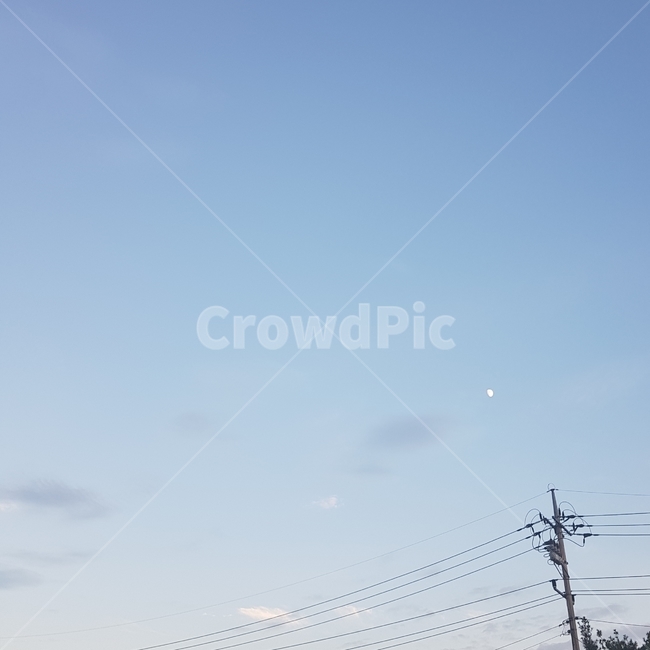 하늘,달,풍경,전봇대,구름,자연,nature,에너지산업,energy industry