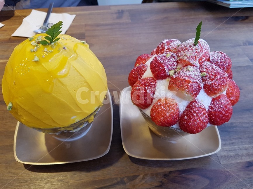 디저트,딸기,아이스크림,망고아이스크림,음식,food