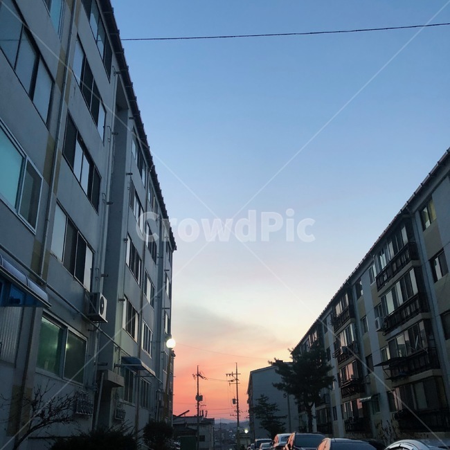 풍경,구름,하늘,노을,가로등