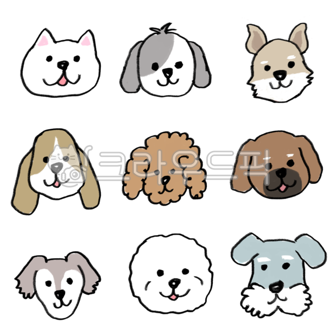 강아지,아기자기,귀여운,손그림,일러스트,동물그림,개,아이콘,다이어리꾸미기