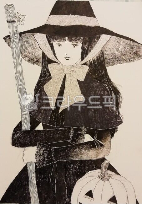 할로윈,할로윈소녀,할로윈일러스트,펜일러스트,소녀일러스트,흑백일러스트,사람일러스트,사람,인간,인간일러스트,여성,소녀,소녀그림,할로윈그림,할로윈마녀,마녀,마녀그림,마녀일러스트
