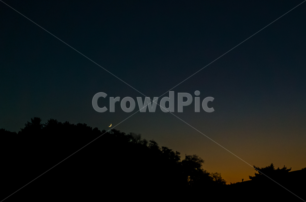 초승달,crescent,노을,sunset,그림자,자연,nature