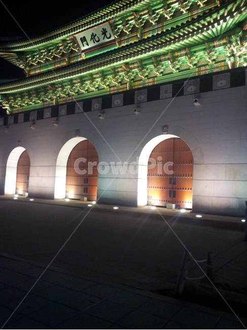서울,한국,야경,광화문,조명,건축물