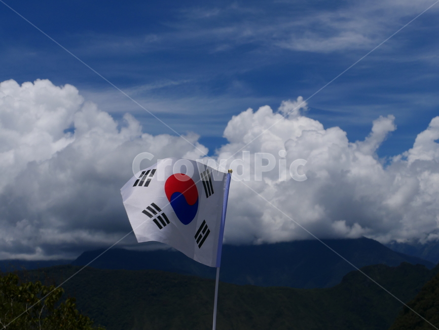 태극기,한국,한국국기,국기,남미,페루,마추픽추