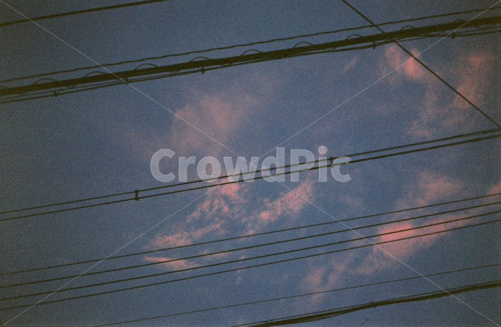 하늘,해질녘,여름,구름,전선,자연,풍경,nature,landscape,cable,케이블,power lines,전력선,electric transmission tower,송전탑