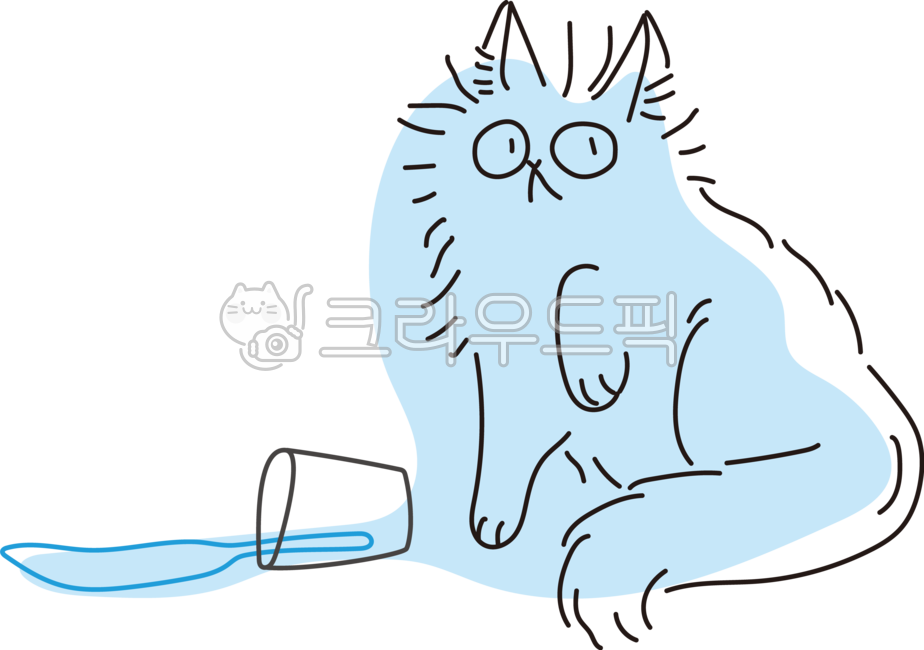 일러스트, 고양이, 귀여운, 아이콘, 캐릭터, 사진,이미지,일러스트,캘리그라피 - woocat작가