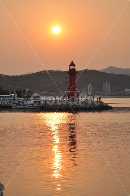 석양,등대,일몰,해질녘,바다,기장군,일광면,학리방파제,등대,lighthouse