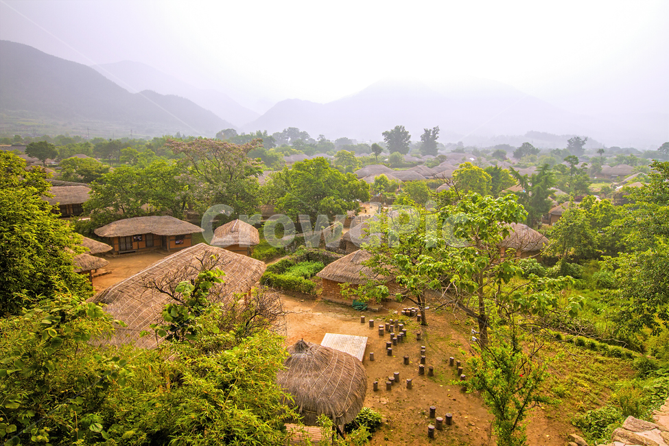 초가,시골,마을,자연,nature,outdoors,옥외,countryside,building,지붕,안개,아침,시골,마을,풍경,landscape,country,rural,town,한국전통,한국문화,korean traditional,korean culture