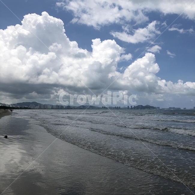 바다,구름,해변,하늘,날씨,한적,모래사변