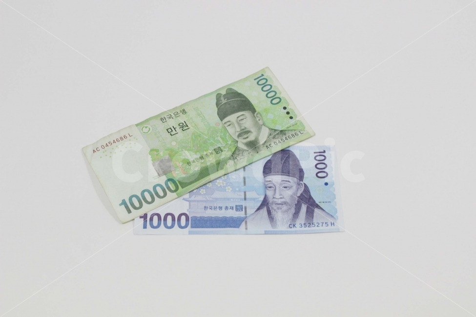 천원,지폐,한국돈,돈,종이돈,퇴계이황,만원,일만원,세종대왕,금융,돈,finance,banking,money,누끼,remove background
