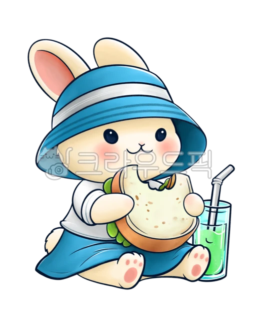 kawaii, cute, bunny, rabbit, sandwich, 사진,이미지,일러스트,캘리그라피 - DrawNDine작가