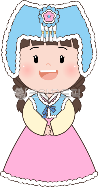 Hanbok,Hanbok character,Hanbok illustration,cute Hanbok character,New Year character,Lunar New Year,Lunar New Year Hanbok,Hanbok girl,Hanbok child,Hanbok child,ponytail,New Year Hanbok