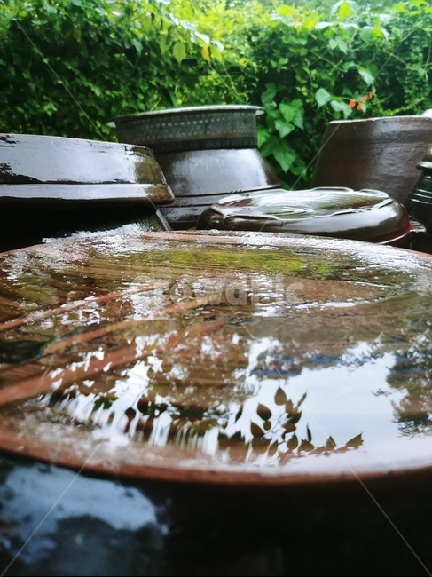 항아리,비그림자,빗방울,비온뒤,화창,맑음,rain,정겨운,시골풍경,시골