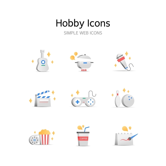 기타,냄비,마이크,팝콘,볼링,그림,취미,여가,인포그래픽,엘리먼트,아이콘,그래픽,일러스트레이션,graphic,illustration,아이콘,icon