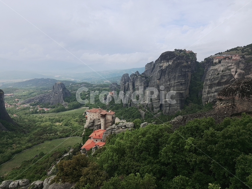 그리스,아테네,절벽,수도원,메테오라,풍경,신비로움,산속에,greece