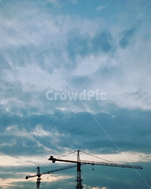 하늘,구름,여름,크레인,저녁,산업,industry,industrial,건설업,건축업,construction industry