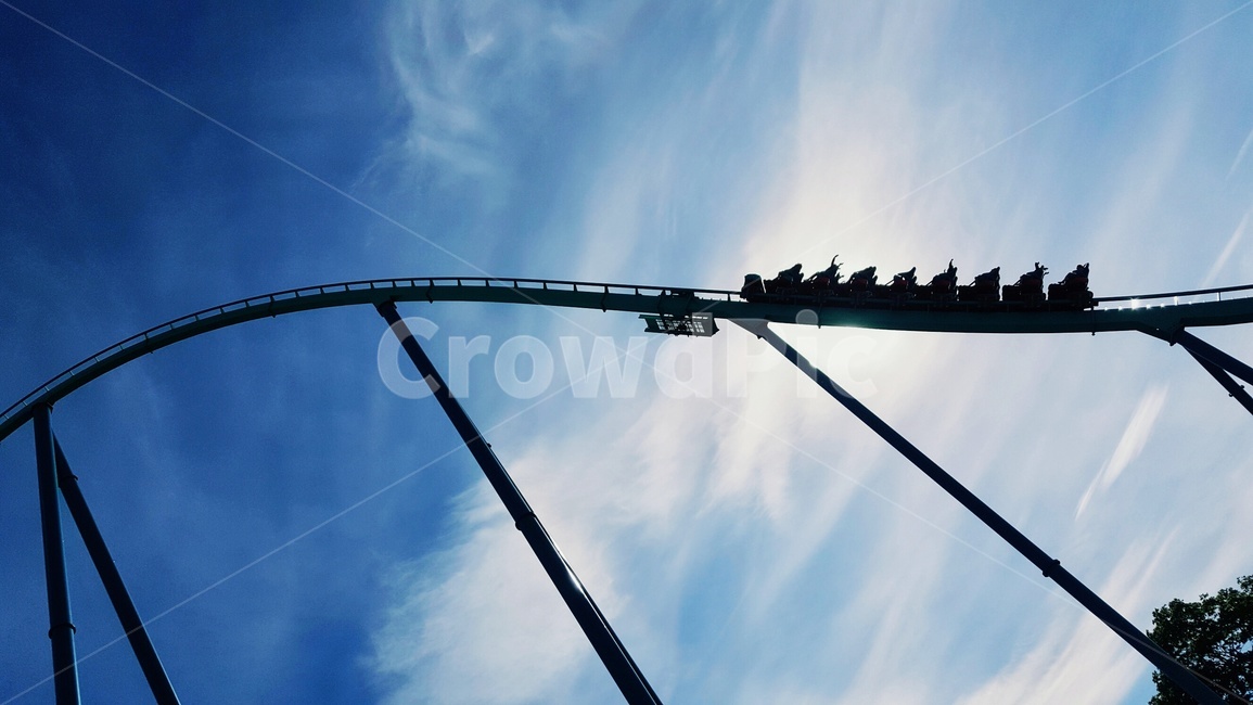 sky,Amusement park,Amusement Park,Roller Coaster,thrill