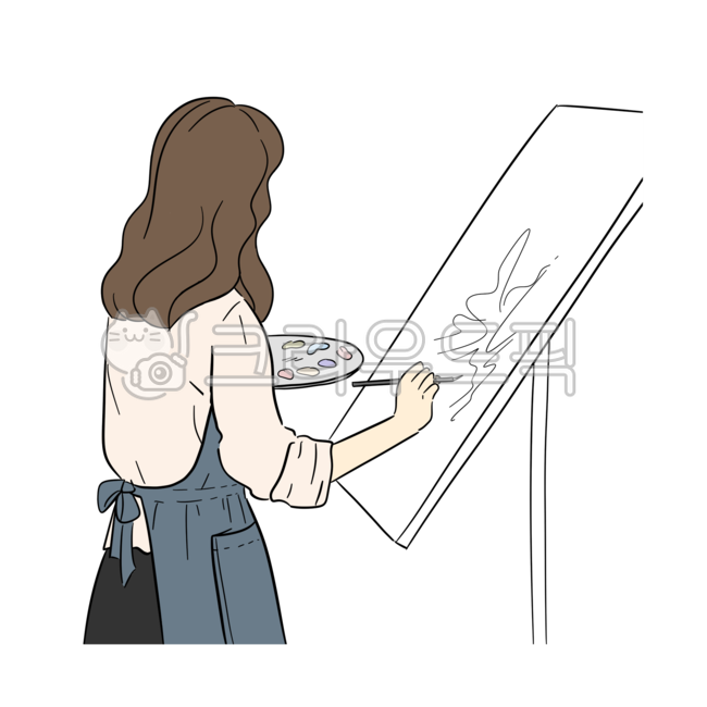 화가,그림그리는사람,여자,사람일러스트,사람,그림그리기,그림,person,드로잉,그림작가