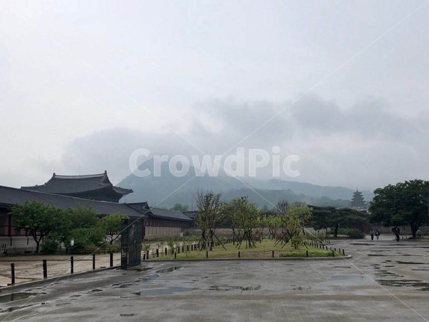 서울,경복궁,비,먹구름,운치,풍경,흐림