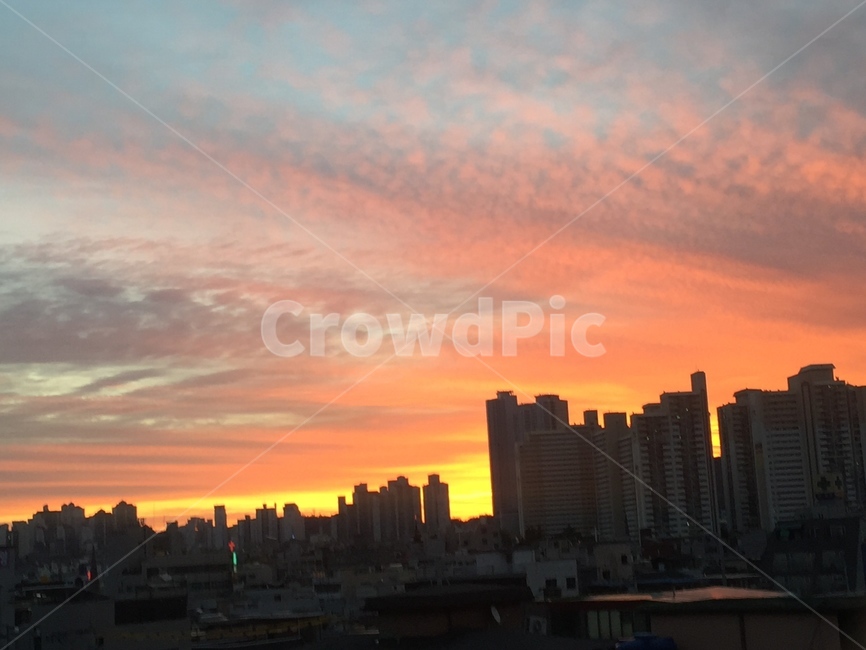 노을,하늘,주황색,건물,sky,sunset,orange,building