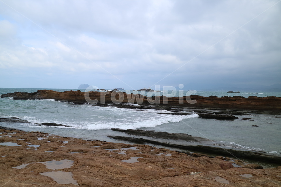 예류,바다,자연풍경,돌,대만,하늘