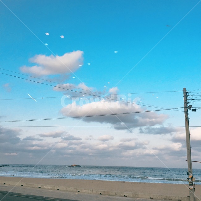 구름,하늘,바다,전봇대,먹구름,자연,풍경,nature,landscape