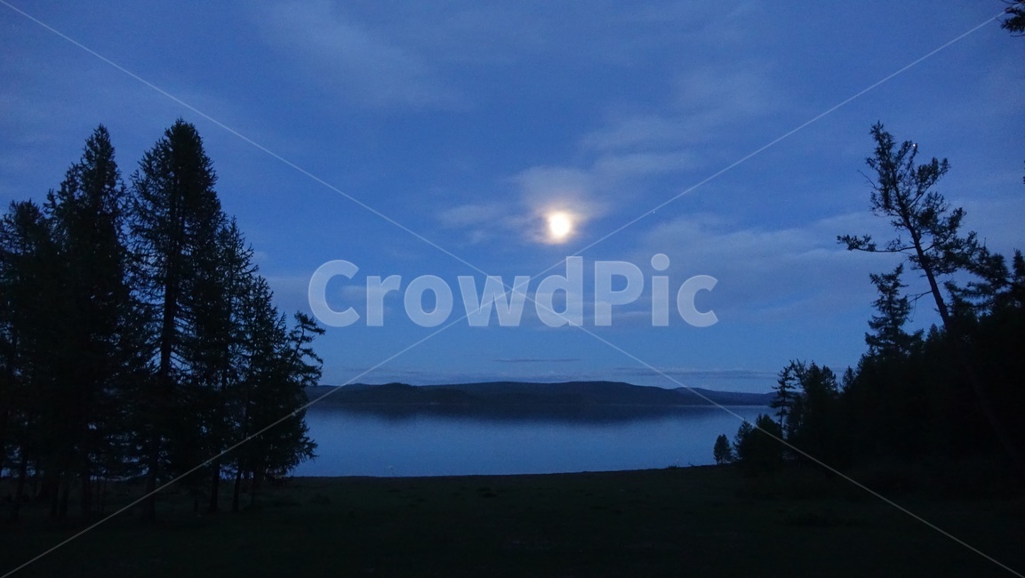 자연,nature,밤,dusk,저녁,푸른밤,숲,호수,lake,forest,몽골,몽고,MONGOLIA,홉스굴