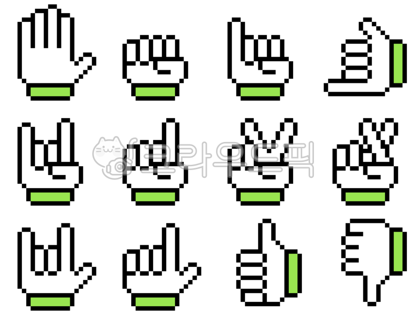 GoodNotes stickers,stickers,pixels,icons,hand gestures,finger gestures,hand shapes