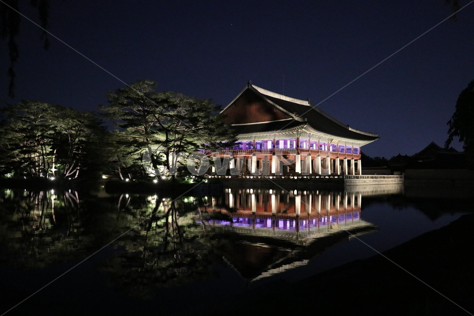 night view,palace,landscape photo,night,Gyeonghoeru,scenery,Gyeongbokgung Palace,building,Hanok,tradition,Korean tradition,open at night,Korea
