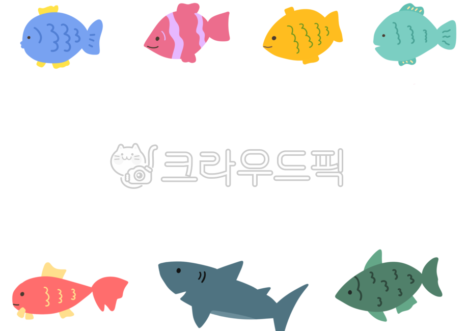 물고기,물고기일러스트,테두리,테두리일러스트,상어,금붕어,다꾸,스티커,패턴,ppt배경,이름표,메모지
